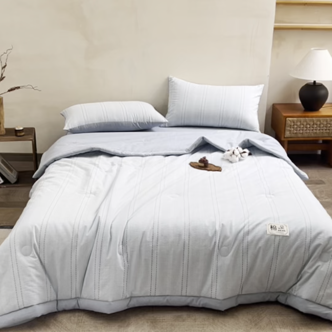 91家纺网 家纺一手货源 找家纺 恬思语家纺 2026新款全棉色织提花棉花夏被夏凉被空调被-流光 流光-绿