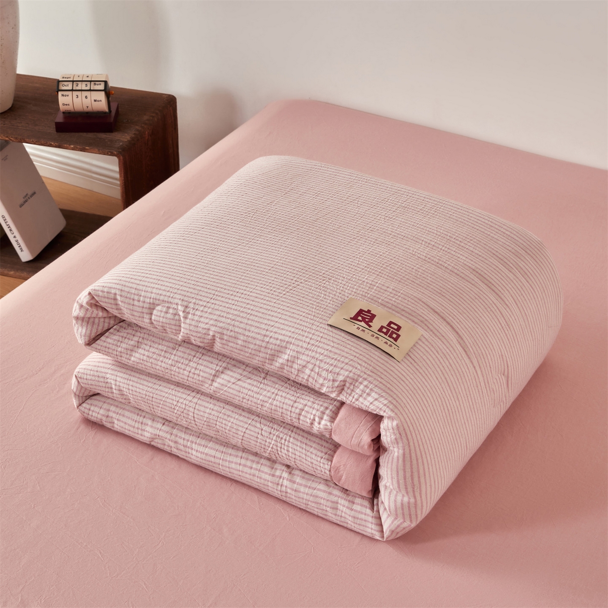 91家纺网 家纺一手货源 找家纺 （总）恬思语家纺 2026新款春夏新款棉麻条纹棉花夏被空调被夏凉被