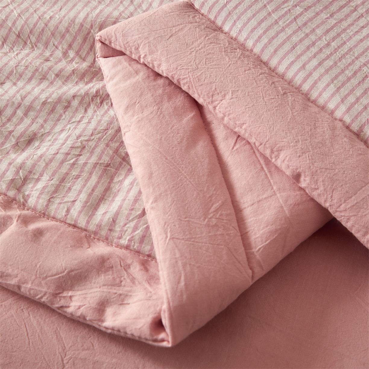 91家纺网 家纺一手货源 找家纺 （总）恬思语家纺 2026新款春夏新款棉麻条纹棉花夏被空调被夏凉被