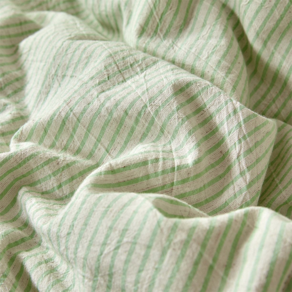 91家纺网 家纺一手货源 找家纺 恬思语家纺 2026新款春夏新款棉麻条纹棉花夏被空调被夏凉被 棉麻条-绿