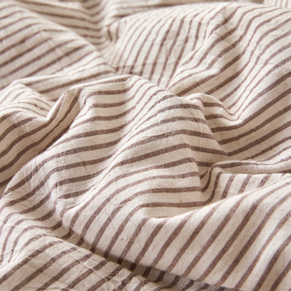 91家纺网 家纺一手货源 找家纺 恬思语家纺 2026新款春夏新款棉麻条纹棉花夏被空调被夏凉被 棉麻条-咖