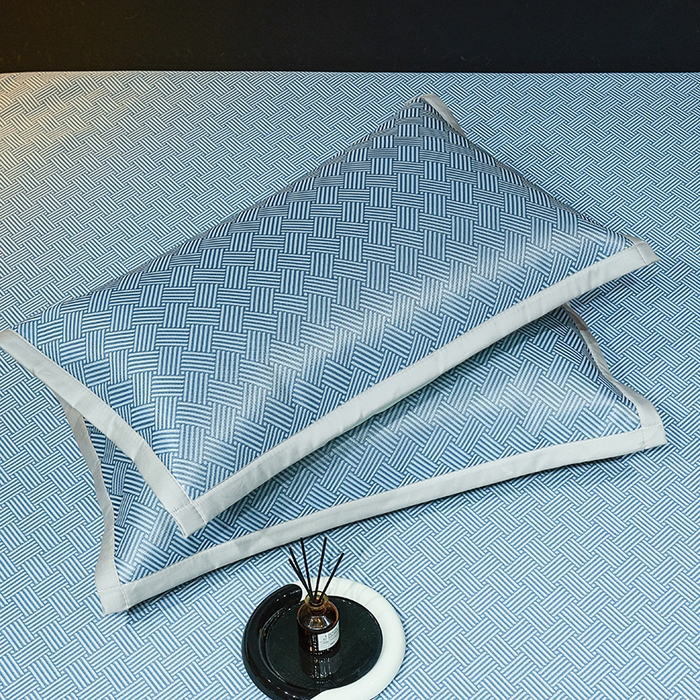 91家纺网 家纺一手货源 找家纺 999家纺 2026新款加厚三明治抗菌冰丝藤凉席三件套冰丝软席藤席 冰岛-绅士蓝