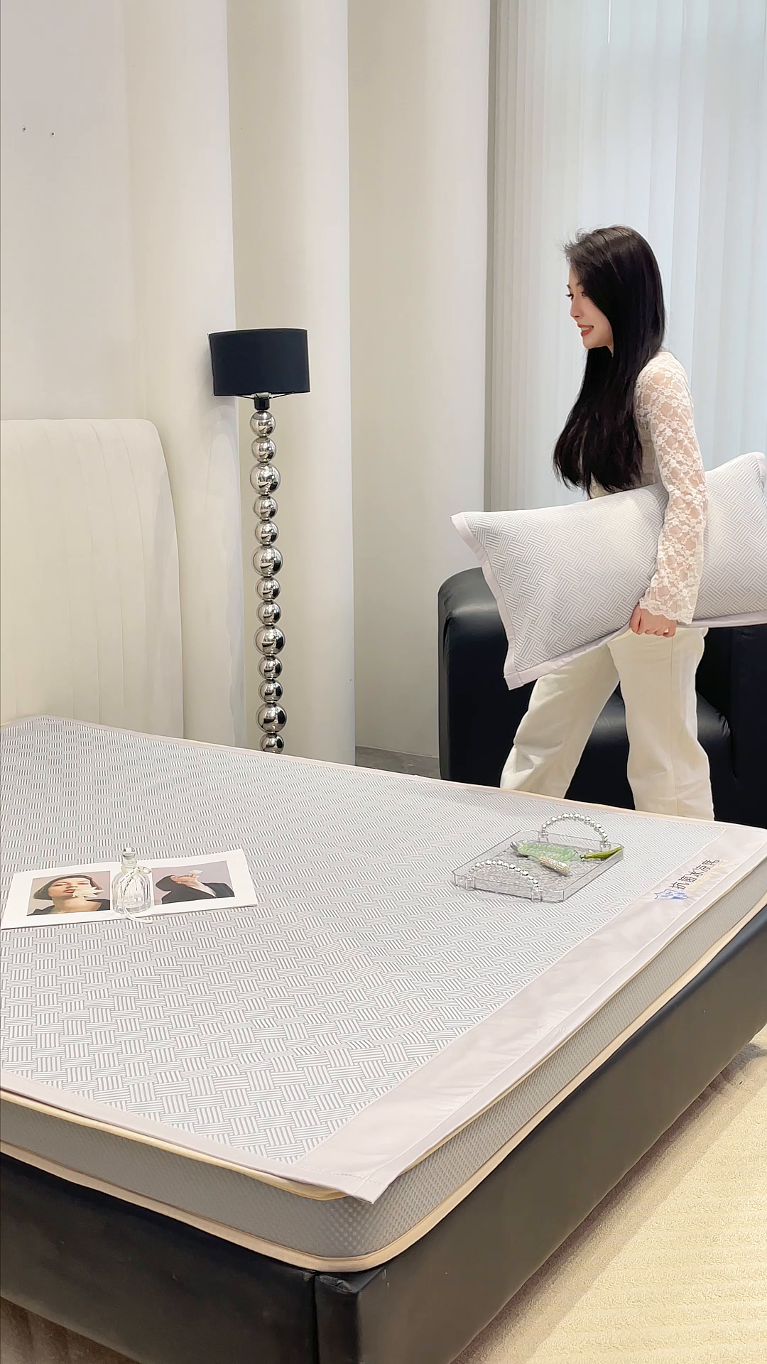 91家纺网 家纺一手货源 找家纺 999家纺 2026新款加厚三明治抗菌冰丝藤凉席三件套冰丝软席藤席 冰岛-星光灰