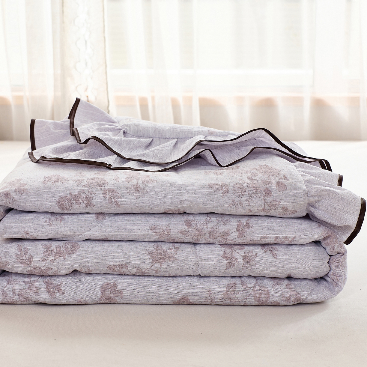 91家纺网 家纺一手货源 找家纺 （总）梵克保罗 2026春夏新款提花色织花边夏被四件套单夏被空调被