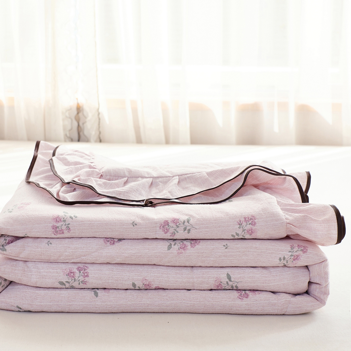 91家纺网 家纺一手货源 找家纺 （总）梵克保罗 2026春夏新款提花色织花边夏被四件套单夏被空调被