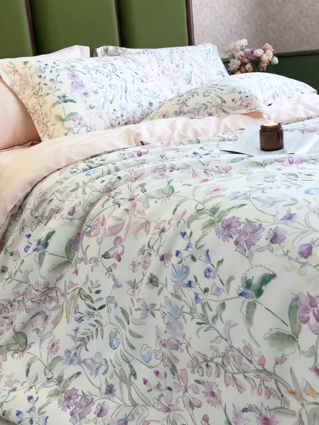 91家纺网 家纺一手货源 找家纺 初拾 2026新款春夏小清新莱赛尔数码印花四件套 会员减10 控价：日常券后不低于298 元  晴岛桔梗