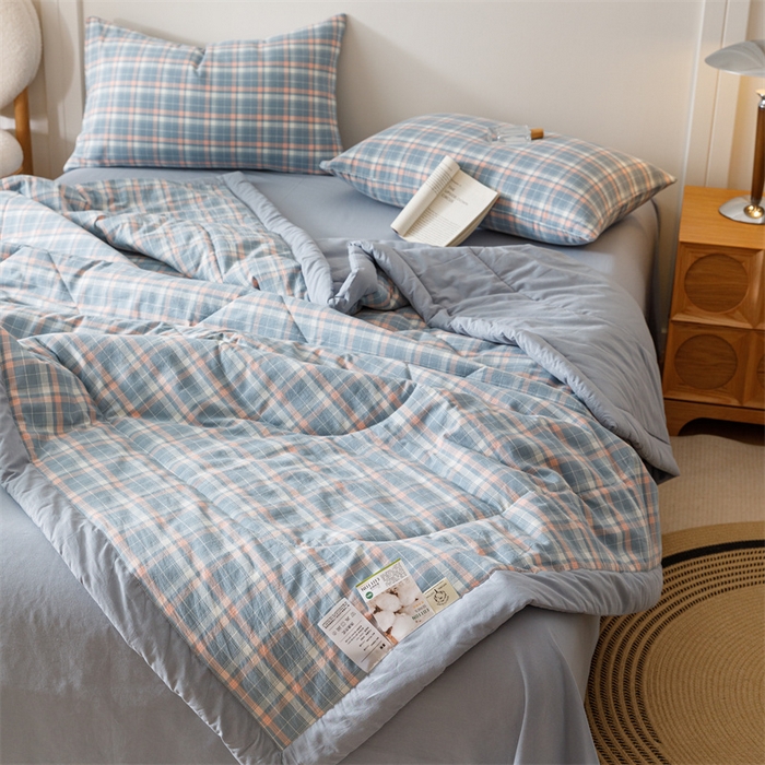 91家纺网 家纺一手货源 找家纺 恬思语家纺 2026新款全棉色织水洗棉棉花夏被夏凉被空调被 洛林 兰