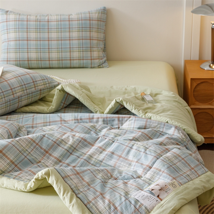 91家纺网 家纺一手货源 找家纺 恬思语家纺 2026新款全棉色织水洗棉棉花夏被夏凉被空调被 霍格 兰