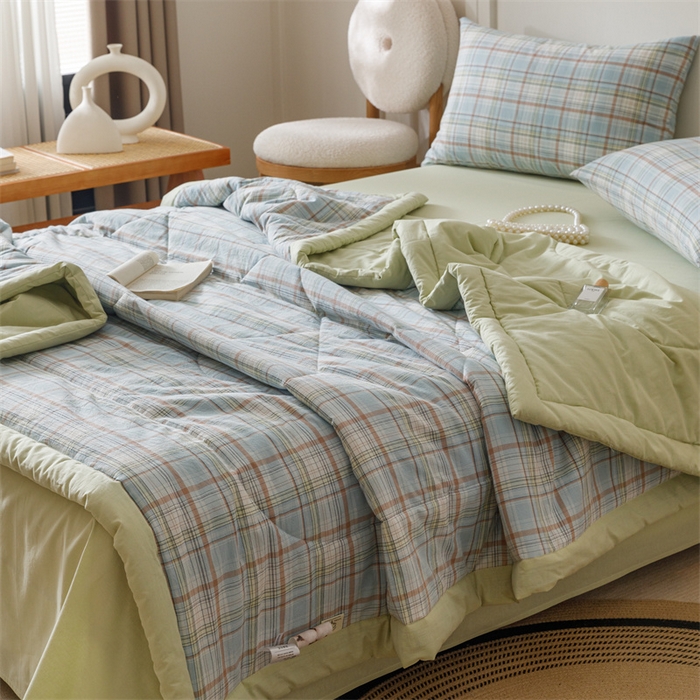 91家纺网 家纺一手货源 找家纺 恬思语家纺 2026新款全棉色织水洗棉棉花夏被夏凉被空调被 霍格 兰