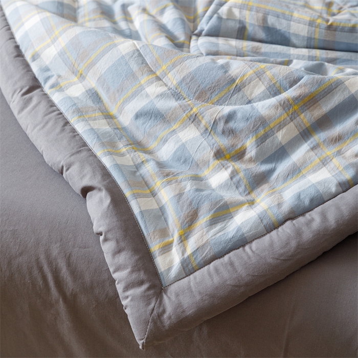 91家纺网 家纺一手货源 找家纺 恬思语家纺 2026新款全棉色织水洗棉棉花夏被夏凉被空调被 简兮 兰