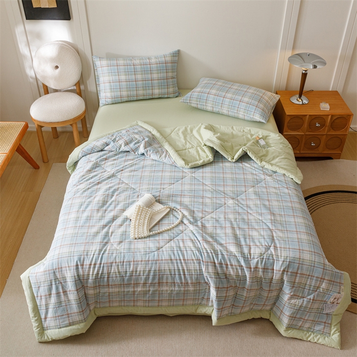 91家纺网 家纺一手货源 找家纺 恬思语家纺 2026新款全棉色织水洗棉棉花夏被夏凉被空调被 霍格 兰