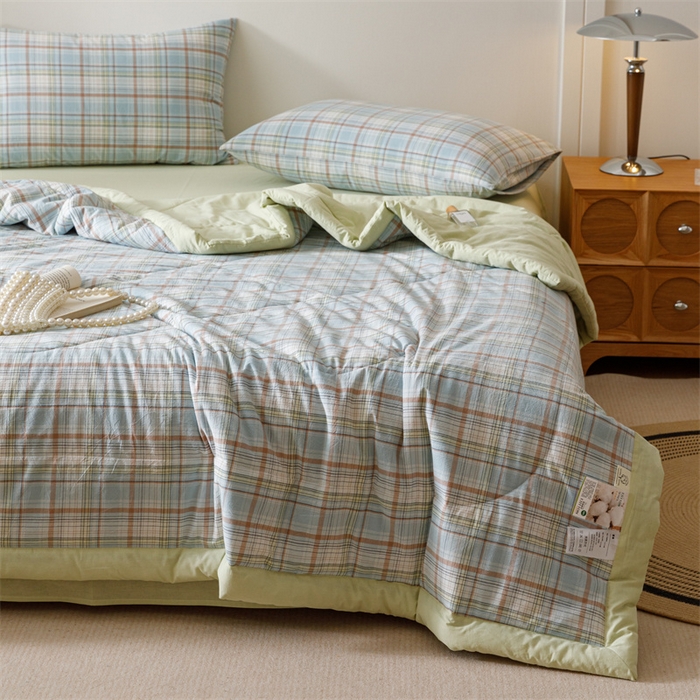 91家纺网 家纺一手货源 找家纺 恬思语家纺 2026新款全棉色织水洗棉棉花夏被夏凉被空调被 霍格 兰