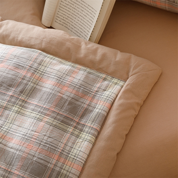 91家纺网 家纺一手货源 找家纺 恬思语家纺 2026新款全棉色织水洗棉棉花夏被夏凉被空调被 霍格 灰