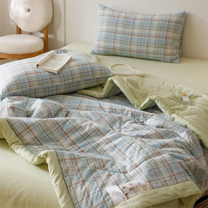 91家纺网 家纺一手货源 找家纺 恬思语家纺 2026新款全棉色织水洗棉棉花夏被夏凉被空调被 霍格 兰