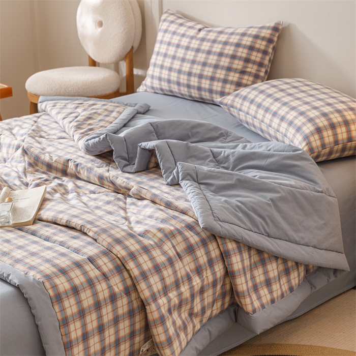 91家纺网 家纺一手货源 找家纺 恬思语家纺 2026新款全棉色织水洗棉棉花夏被夏凉被空调被 梦语 兰