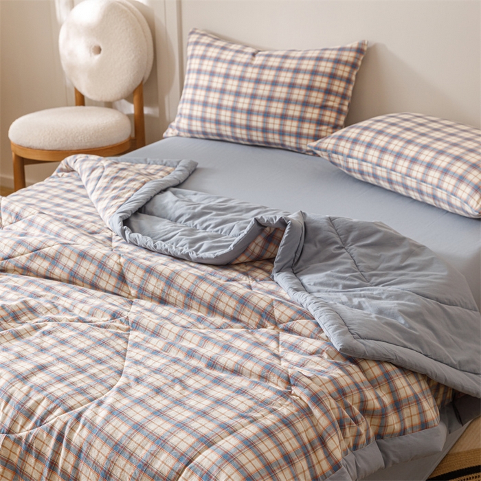 91家纺网 家纺一手货源 找家纺 恬思语家纺 2026新款全棉色织水洗棉棉花夏被夏凉被空调被 梦语 兰