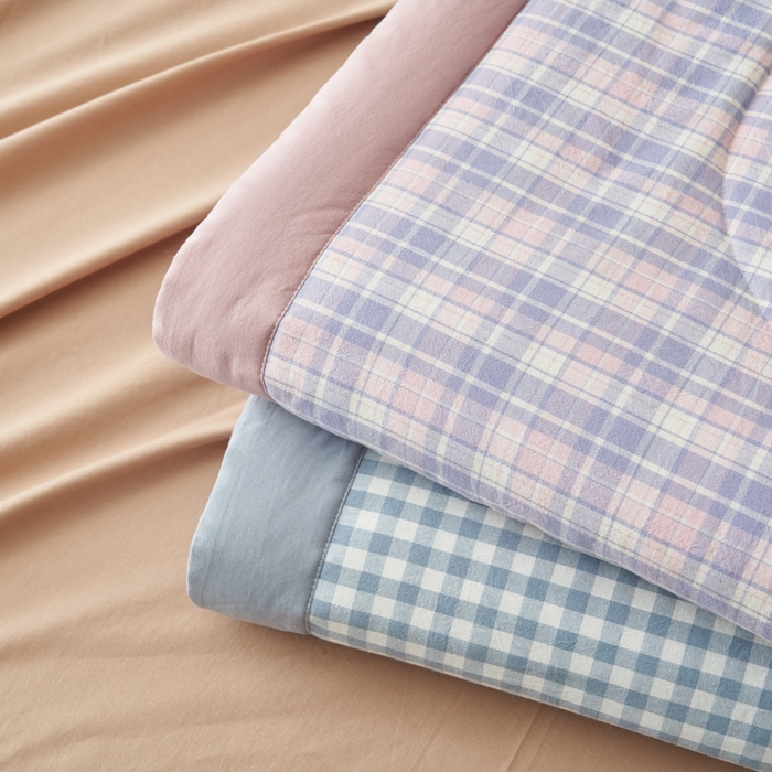 91家纺网 家纺一手货源 找家纺 恬思语家纺 2026新款全棉色织水洗棉棉花夏被夏凉被空调被 组合图（仅供展示不可下单）