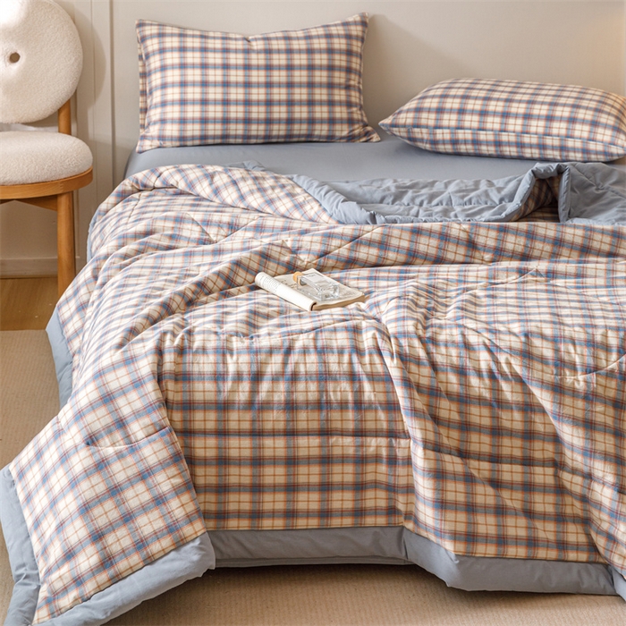 91家纺网 家纺一手货源 找家纺 恬思语家纺 2026新款全棉色织水洗棉棉花夏被夏凉被空调被 梦语 兰