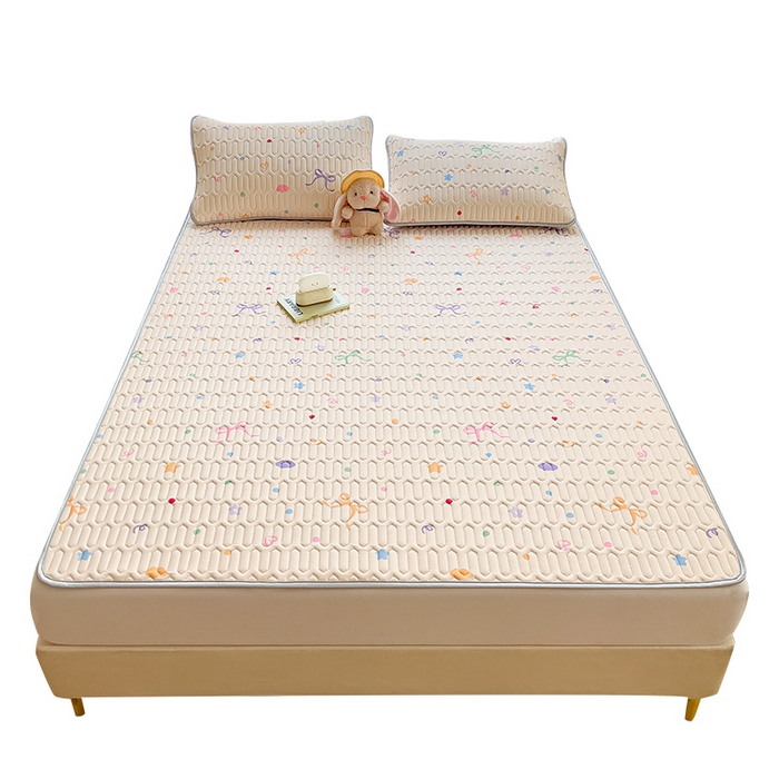 91家纺网 家纺一手货源 找家纺 丝羽坊 2026新款高密凉感丝印花乳胶凉席-平铺款 彩糖点点