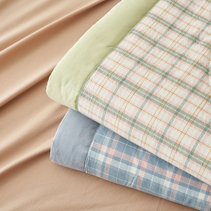 91家纺网 家纺一手货源 找家纺 恬思语家纺 2026新款全棉色织水洗棉棉花夏被夏凉被空调被 组合图（仅供展示不可下单）