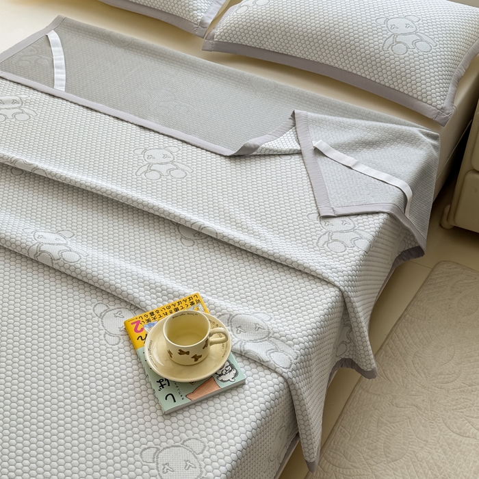 91家纺网 家纺一手货源 找家纺 （总）999家纺 2026新款加厚三明治抗菌冰丝藤凉席三件套冰丝软席藤席