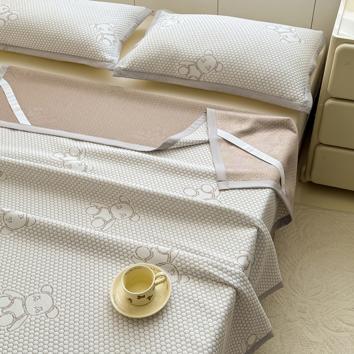 91家纺网 家纺一手货源 找家纺 （总）999家纺 2026新款A类冰豆豆凉席三件套凉豆豆软凉席可机洗空调席子