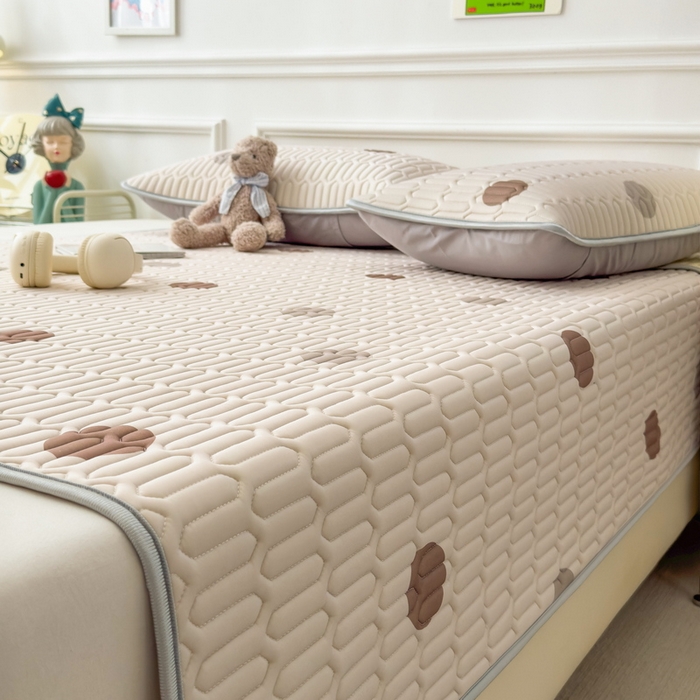 91家纺网 家纺一手货源 找家纺 丝羽坊 2026新款高密凉感丝印花乳胶凉席-平铺款 爱的圈圈