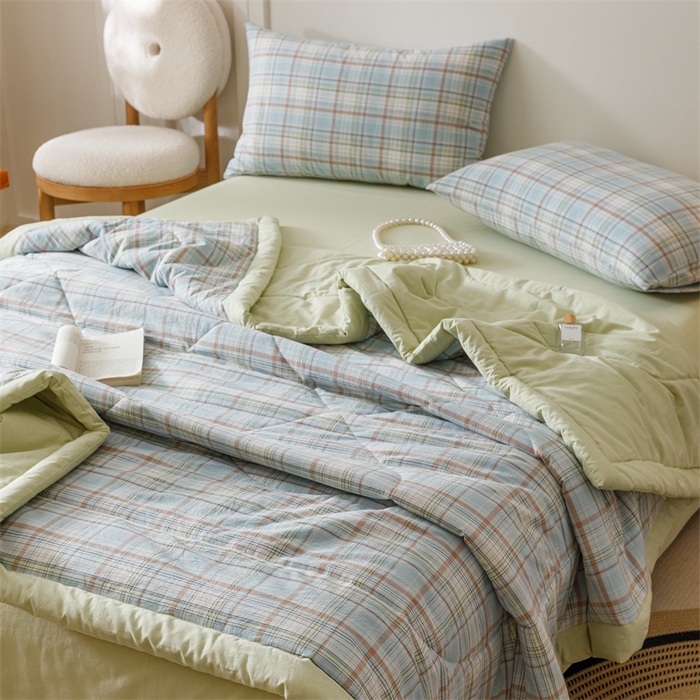 91家纺网 家纺一手货源 找家纺 恬思语家纺 2026新款全棉色织水洗棉棉花夏被夏凉被空调被 霍格 兰