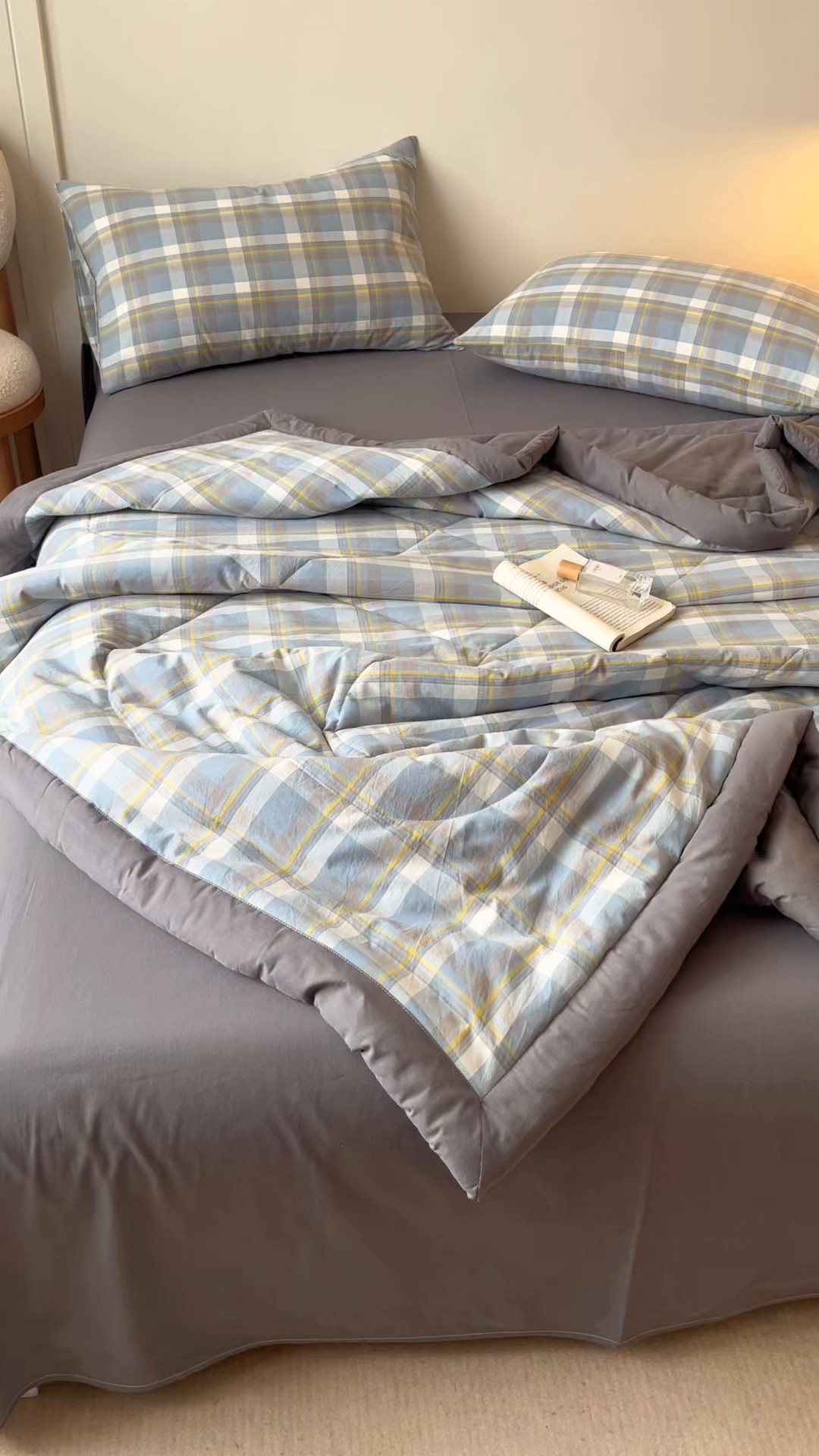 91家纺网 家纺一手货源 找家纺 恬思语家纺 2026新款全棉色织水洗棉棉花夏被夏凉被空调被 简兮 兰