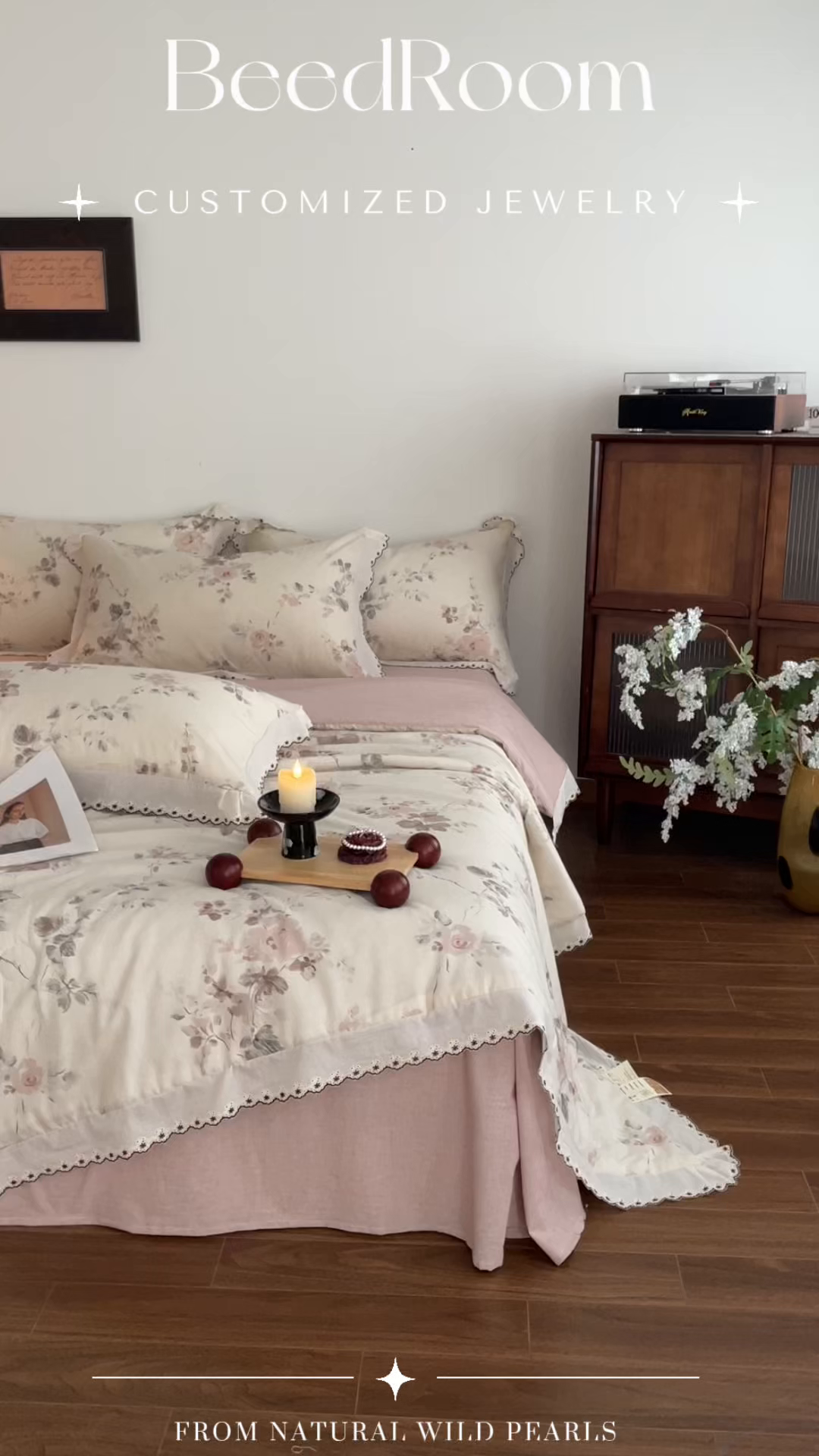 91家纺网 家纺一手货源 找家纺 慕晨 2026新款天丝莱赛尔棉麻数码印色织花边夏被四件套高级田园美式直播热款 柔织