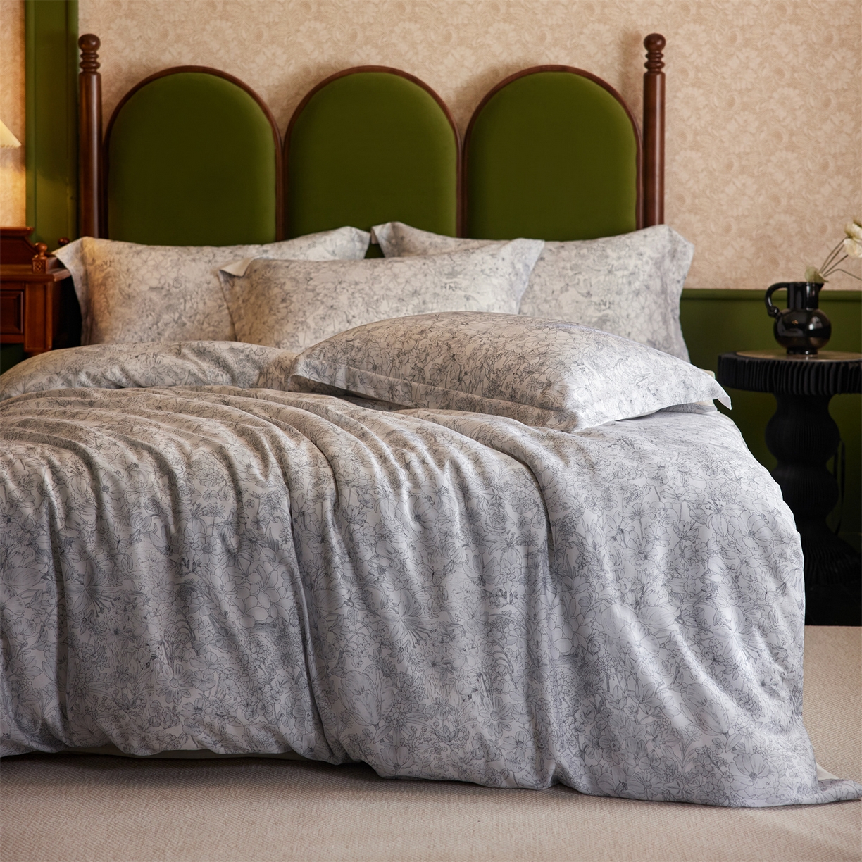 91家纺网 家纺一手货源 找家纺 初拾 2026新款春夏小清新莱赛尔数码印花四件套 会员减10 控价：日常券后不低于298 元  风吹过夏天