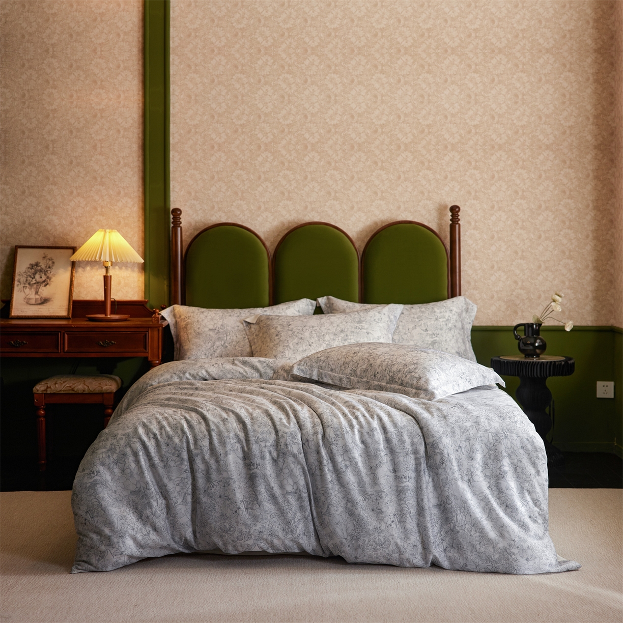 初拾 2026新款春夏小清新莱赛尔数码印花四件套 会员减10 控价：日常券后不低于298 元  风吹过夏天