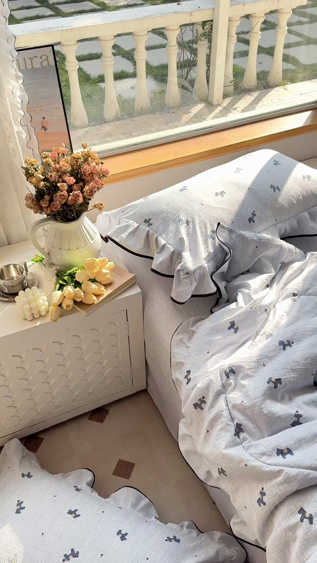 91家纺网 家纺一手货源 找家纺 梵克保罗 2026春夏新款提花色织花边夏被四件套单夏被空调被 蓝驹小趣