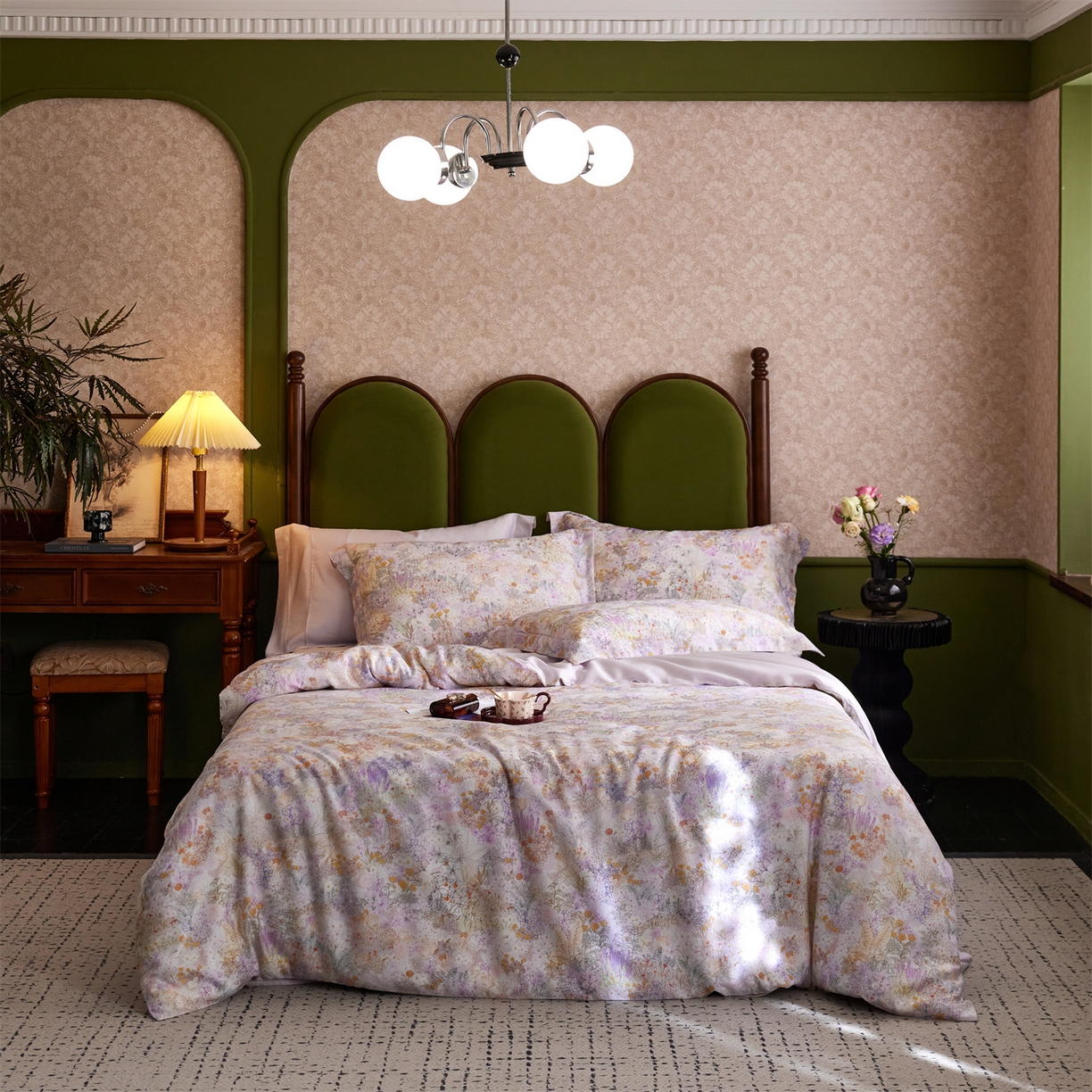 初拾 2026新款春夏小清新莱赛尔数码印花四件套 会员减10 控价：日常券后不低于298 元  小步舞曲