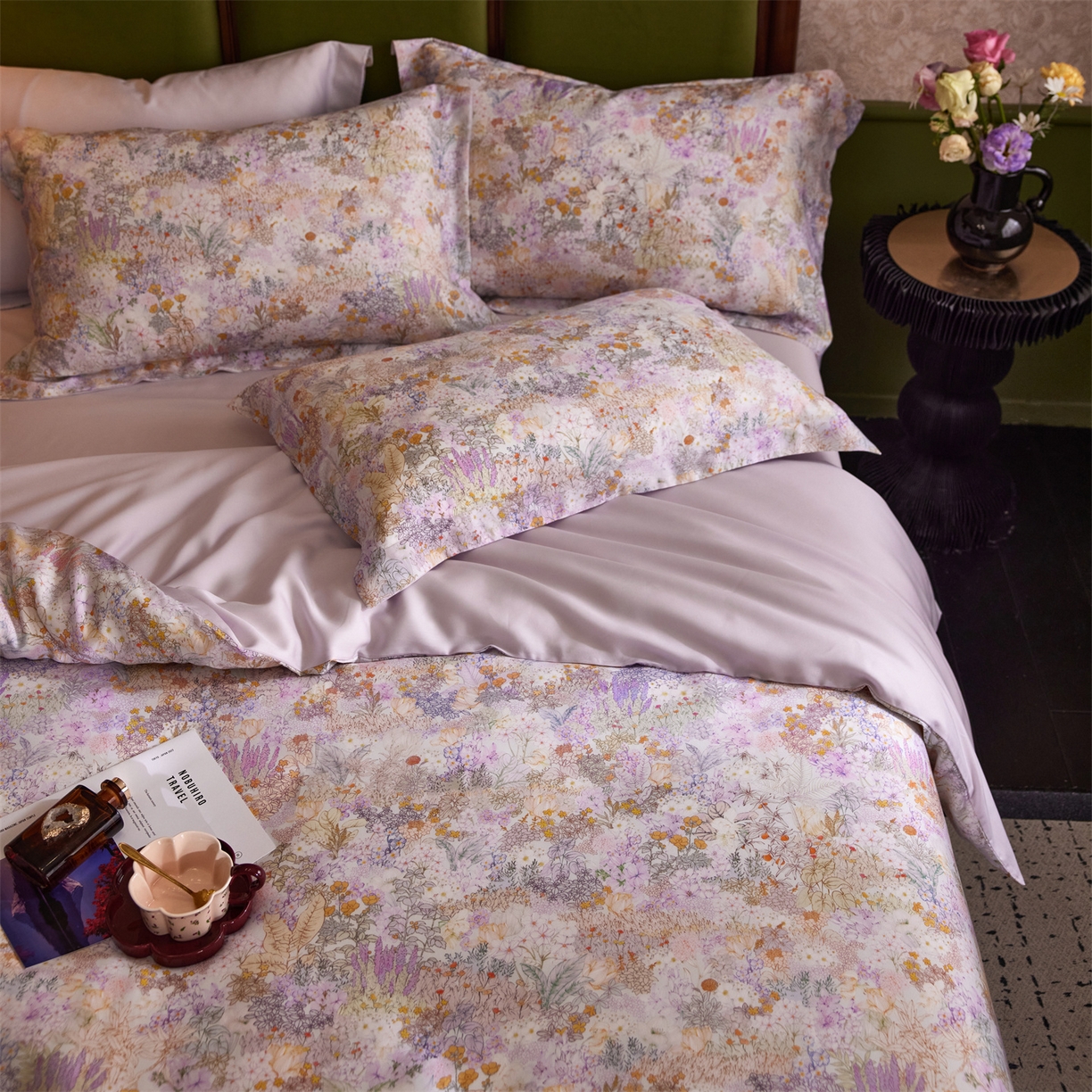 91家纺网 家纺一手货源 找家纺 初拾 2026新款春夏小清新莱赛尔数码印花四件套 会员减10 控价：日常券后不低于298 元  小步舞曲