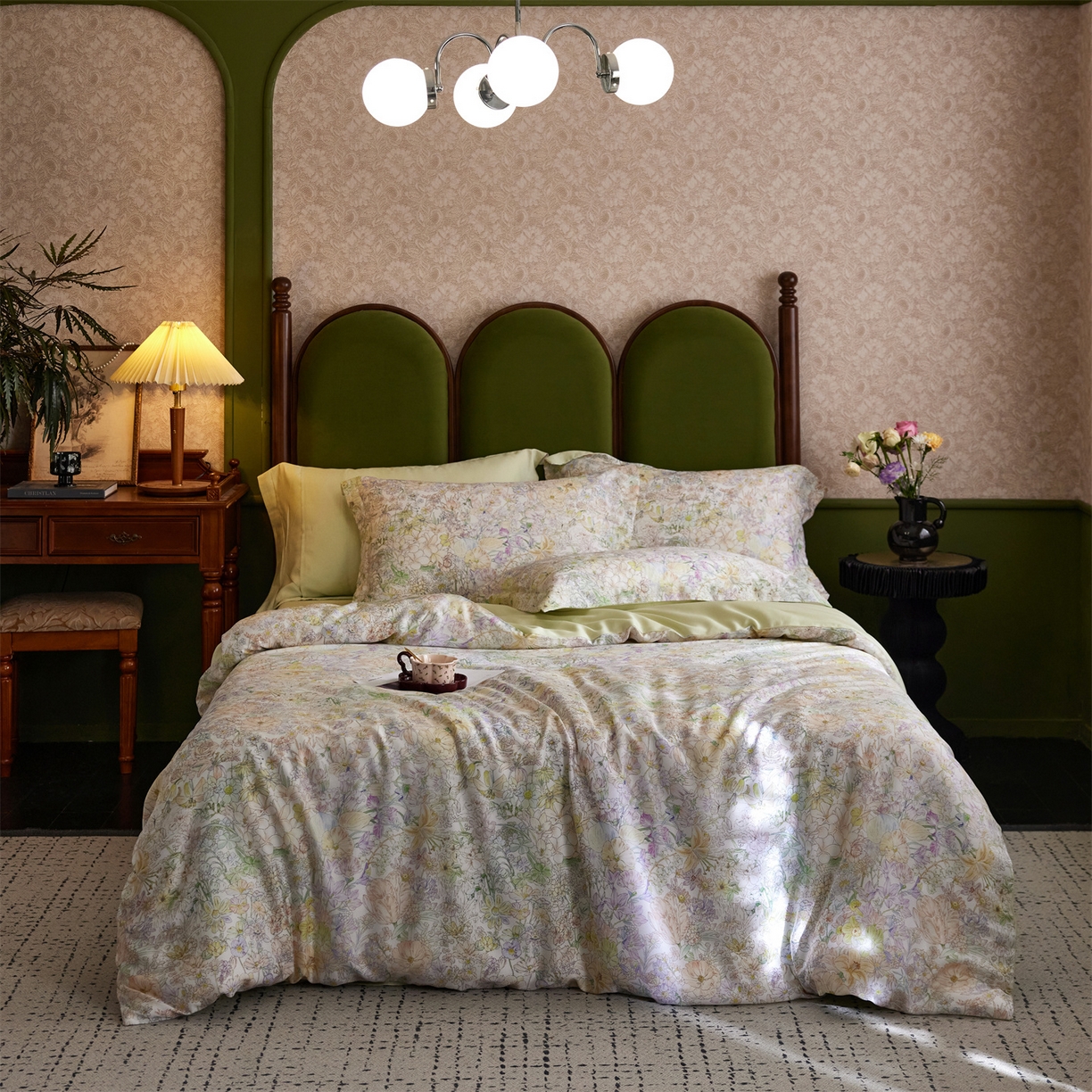 初拾 2026新款春夏小清新莱赛尔数码印花四件套 会员减10 控价：日常券后不低于298 元  坠入爱河