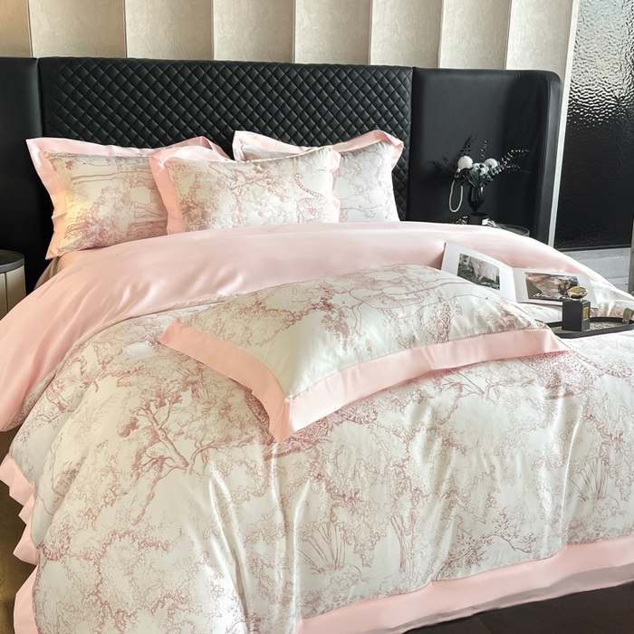 91家纺网 家纺一手货源 找家纺 （总）首尔家纺 2026春夏新款宽边数码冰丝四件套