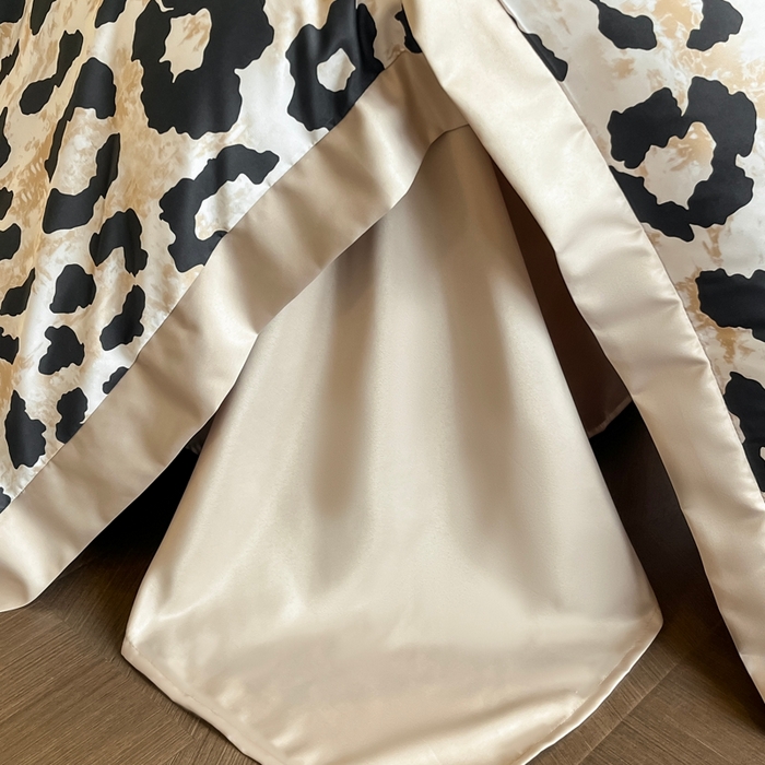 91家纺网 家纺一手货源 找家纺 首尔家纺 2026春夏新款宽边数码冰丝四件套 豹纹咖