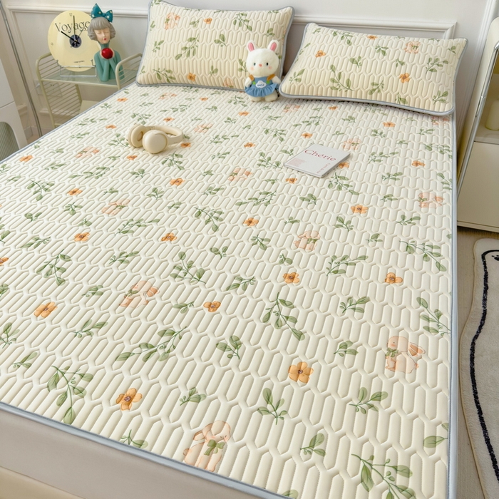 丝羽坊 2026新款高密凉感丝印花乳胶凉席-平铺款 春意盎然