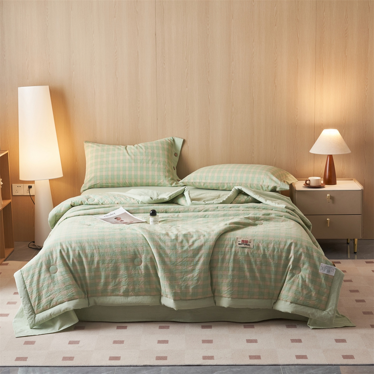 91家纺网 家纺一手货源 找家纺 （总）恬思语家纺 2026春夏新款全棉加密色织棉花夏凉被夏被四件套-美拉德系列