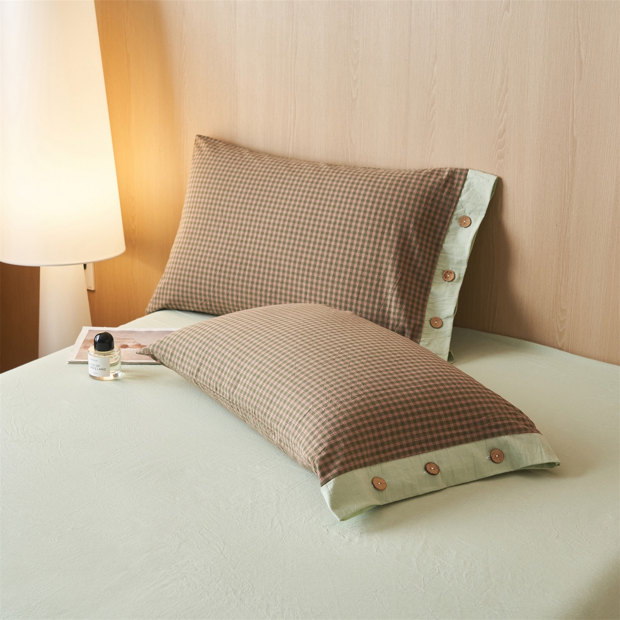 91家纺网 家纺一手货源 找家纺 恬思语家纺 2026春夏新款全棉加密色织棉花夏凉被夏被四件套-美拉德系列 赫本绿