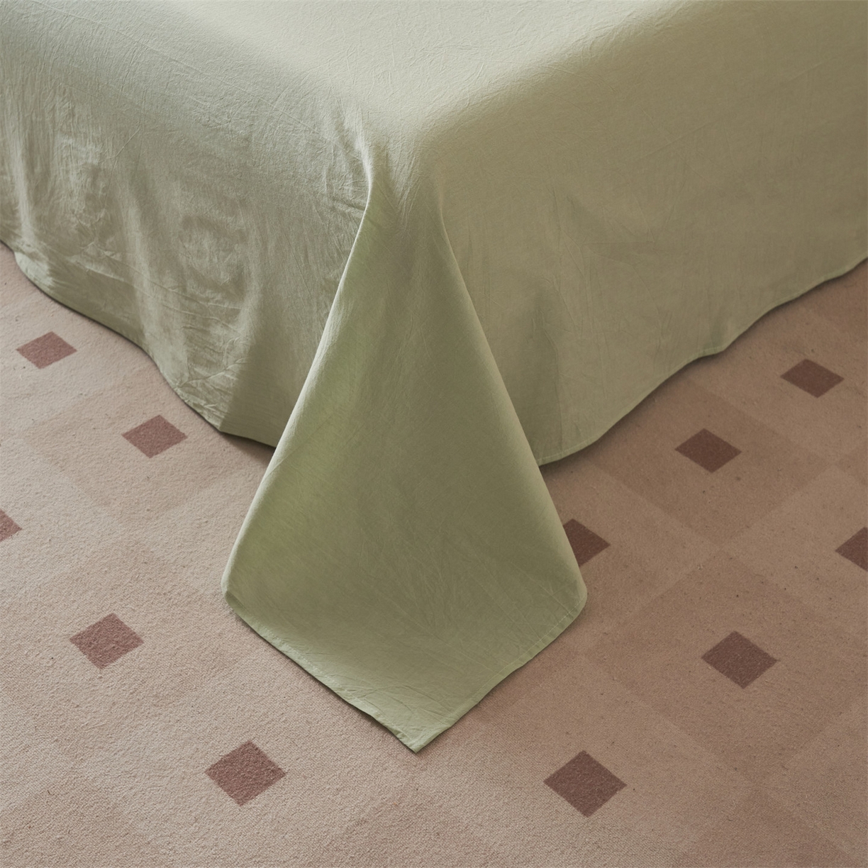 91家纺网 家纺一手货源 找家纺 恬思语家纺 2026春夏新款全棉加密色织棉花夏凉被夏被四件套-美拉德系列 赫本绿