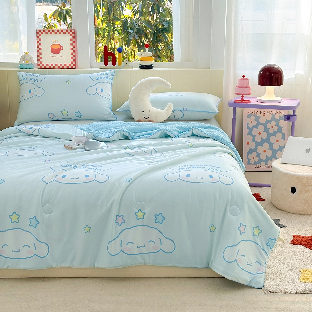 91家纺网 家纺一手货源 找家纺 恒畅 2026新款A类正版授权（含氨）卡通针织棉3D凉感豆豆夏被夏凉被 甜梦玉桂