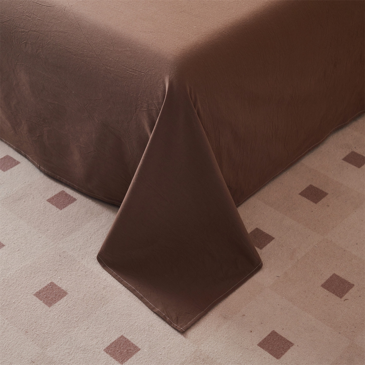 91家纺网 家纺一手货源 找家纺 恬思语家纺 2026春夏新款全棉加密色织棉花夏凉被夏被四件套-美拉德系列 沐槿咖