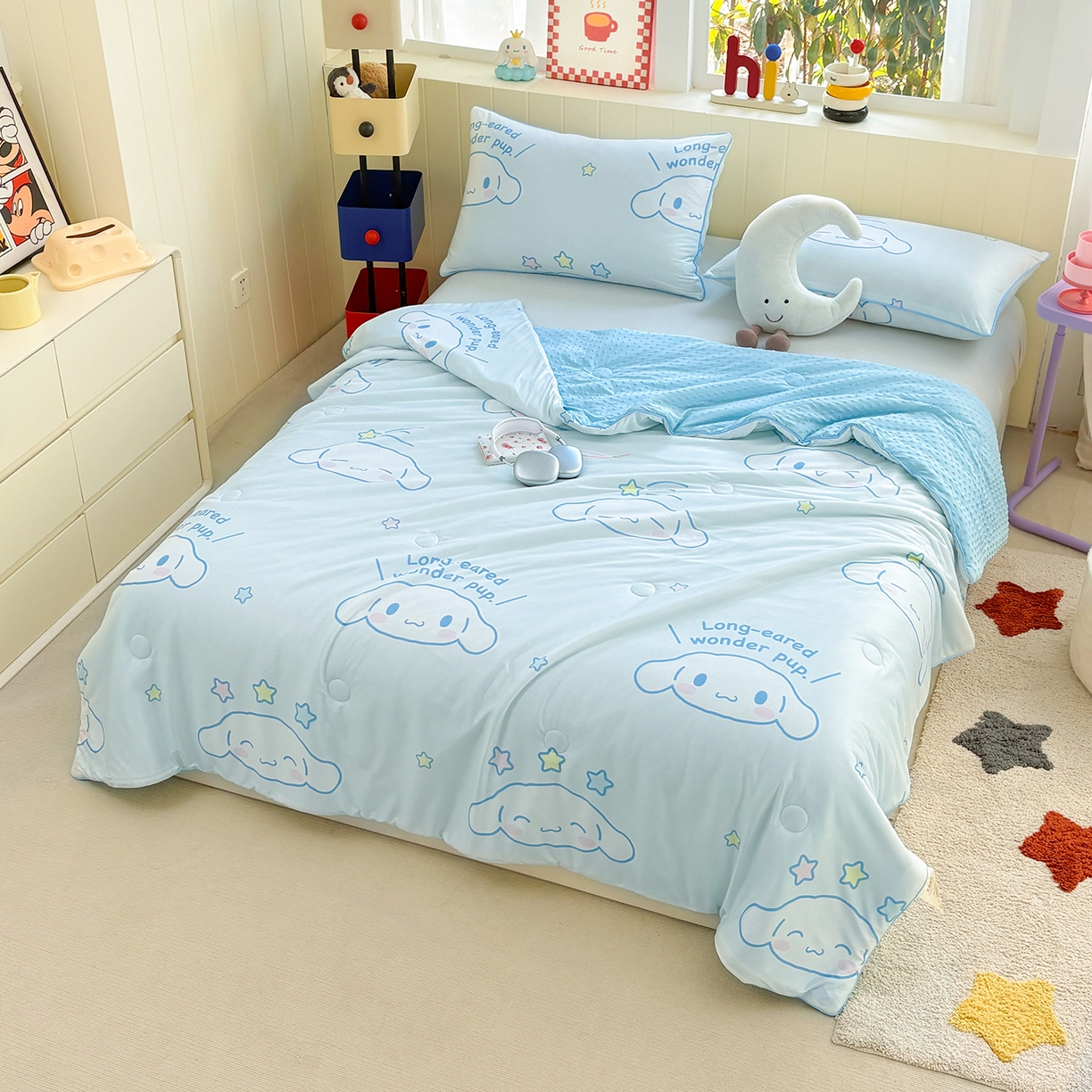 91家纺网 家纺一手货源 找家纺 恒畅 2026新款A类正版授权（含氨）卡通针织棉3D凉感豆豆夏被夏凉被 甜梦玉桂