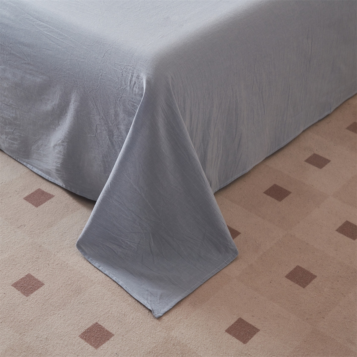 91家纺网 家纺一手货源 找家纺 恬思语家纺 2026春夏新款全棉加密色织棉花夏凉被夏被四件套-美拉德系列 蓝韵格