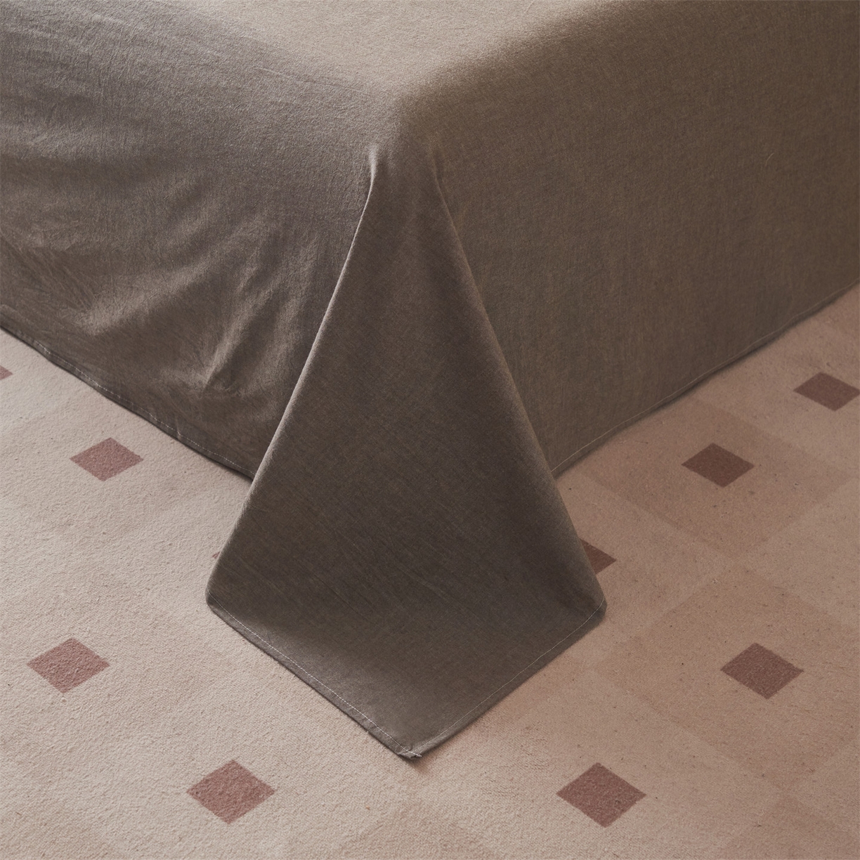 91家纺网 家纺一手货源 找家纺 恬思语家纺 2026春夏新款全棉加密色织棉花夏凉被夏被四件套-美拉德系列 莫奈灰