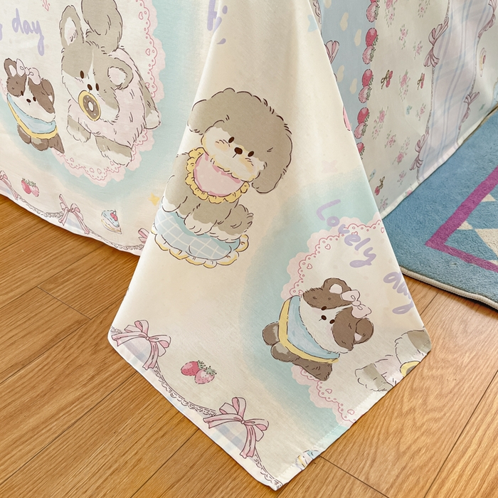 91家纺网 家纺一手货源 找家纺 首尔家纺 2026新款全棉纯棉小清新四件套 甜心可宠