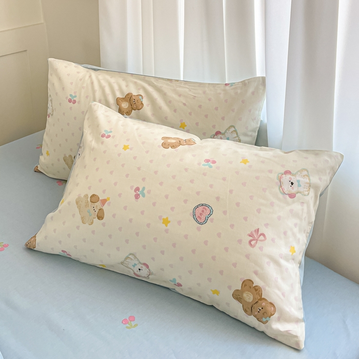 91家纺网 家纺一手货源 找家纺 首尔家纺 2026新款全棉纯棉小清新四件套 芋泥小狗