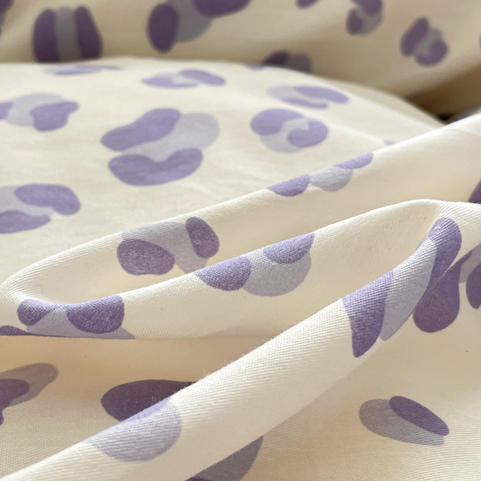 91家纺网 家纺一手货源 找家纺 首尔家纺 2026新款全棉纯棉小清新四件套 蓝点豹纹